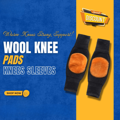 2 Pcs Warm Wool Knee Pads Super Elastic Knees Sleeves Support Protector