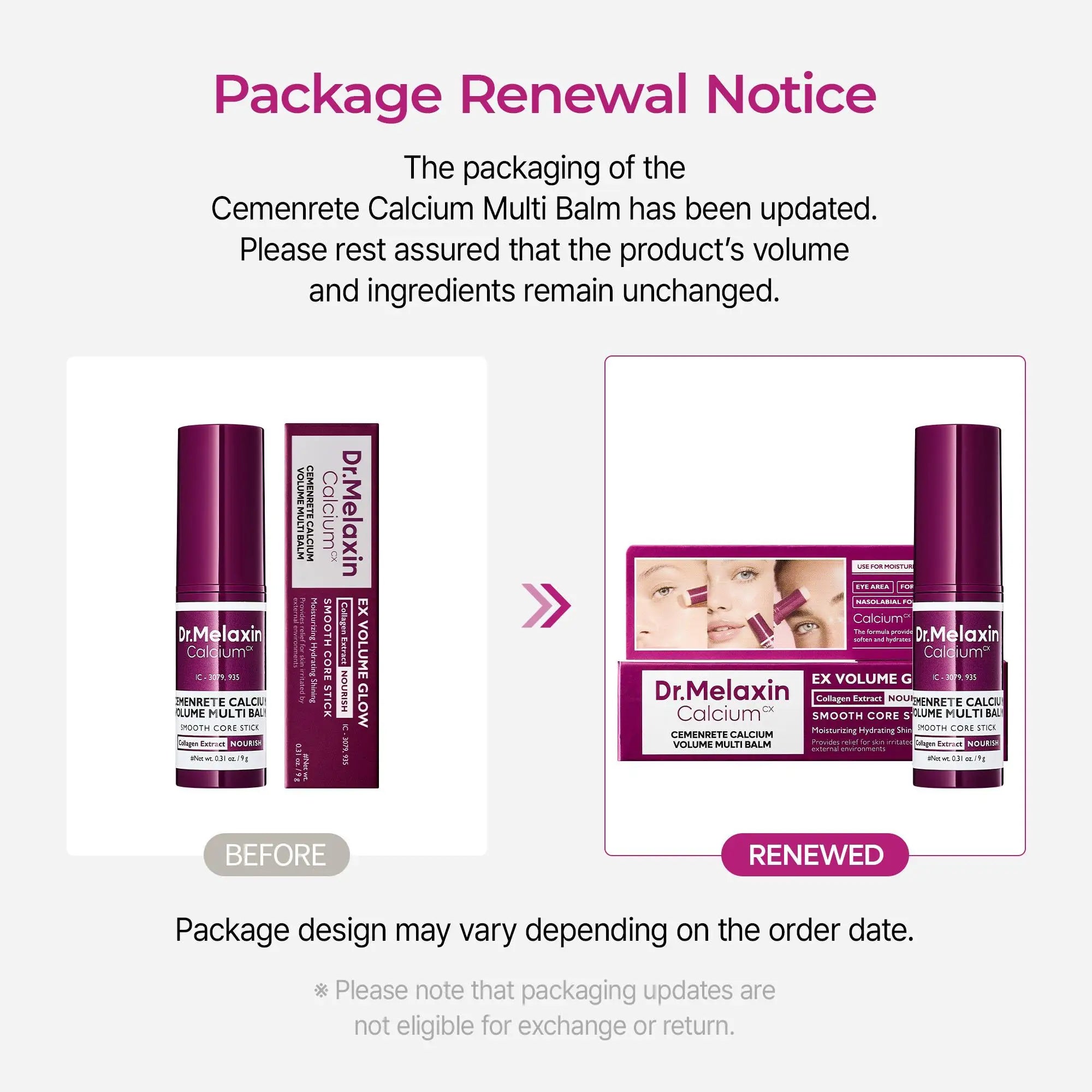 Dr.Melaxin Calcium Multi Balm 9g Collagen Eye Stick Anti-Aging Eye Care Firming Brightening Multi Balm Korean Cosmetics
