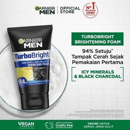 Garnier Face Wash Turbo Bright Super Duo Foam Vitamin C - 100gm