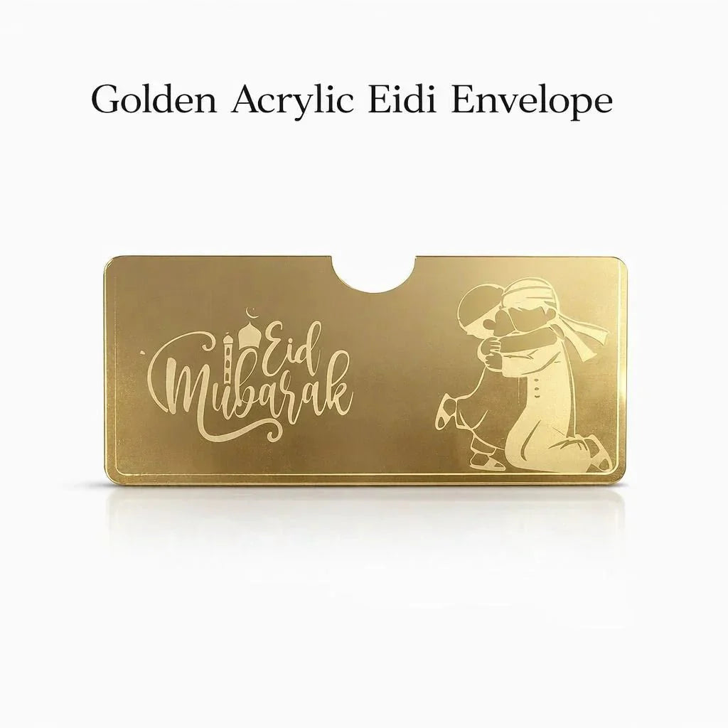 Golden acrylic golden envelope