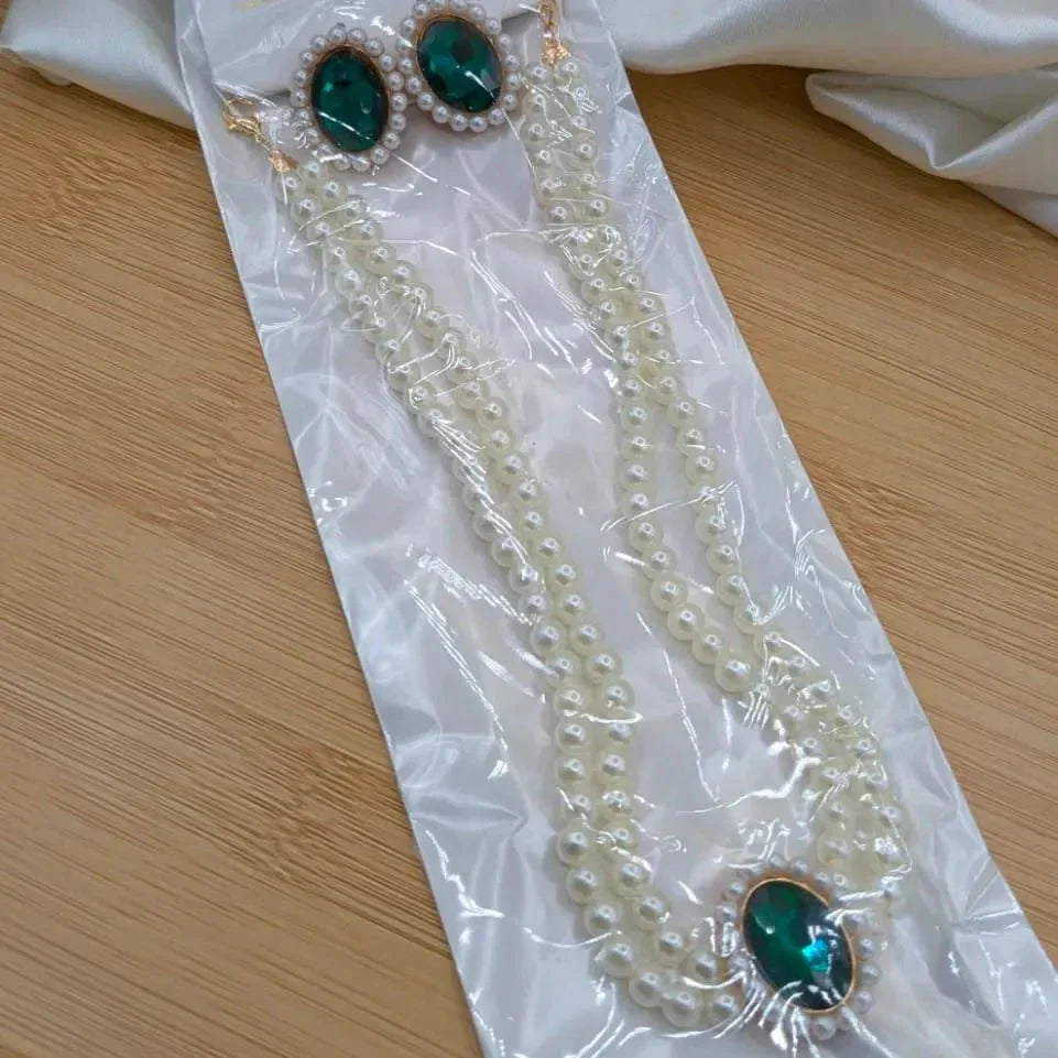Pearl & Crystal Rhinestone Jewelry Set