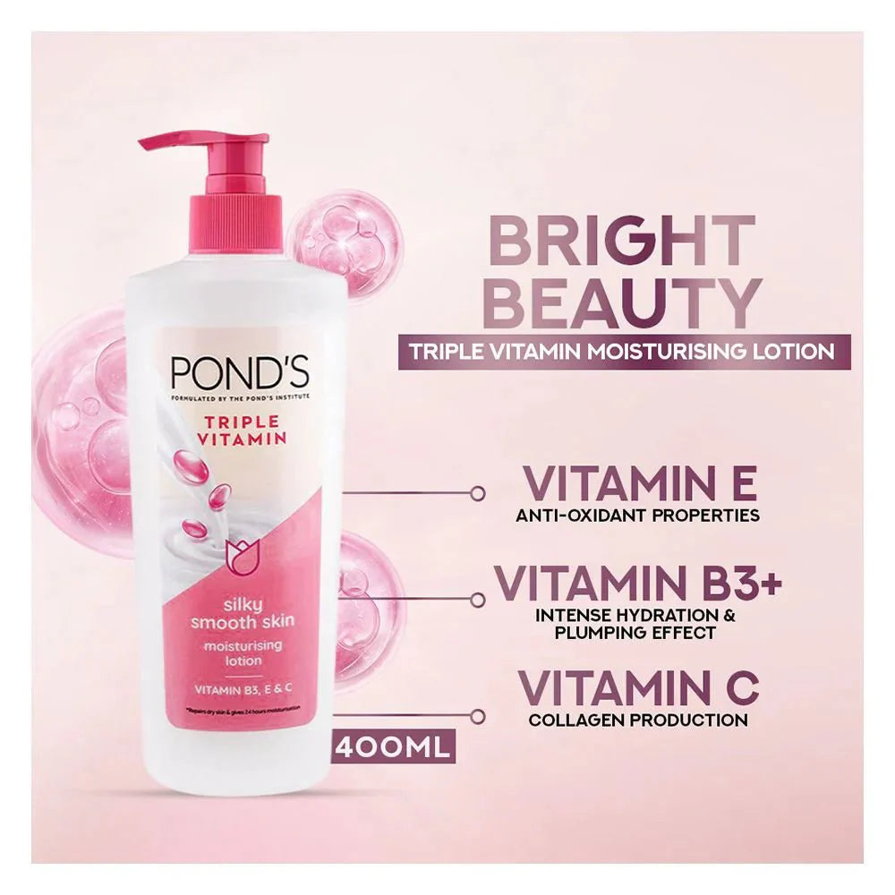 Pond's Triple Vitamin Moisturizing Lotion, Silky Smooth Skin