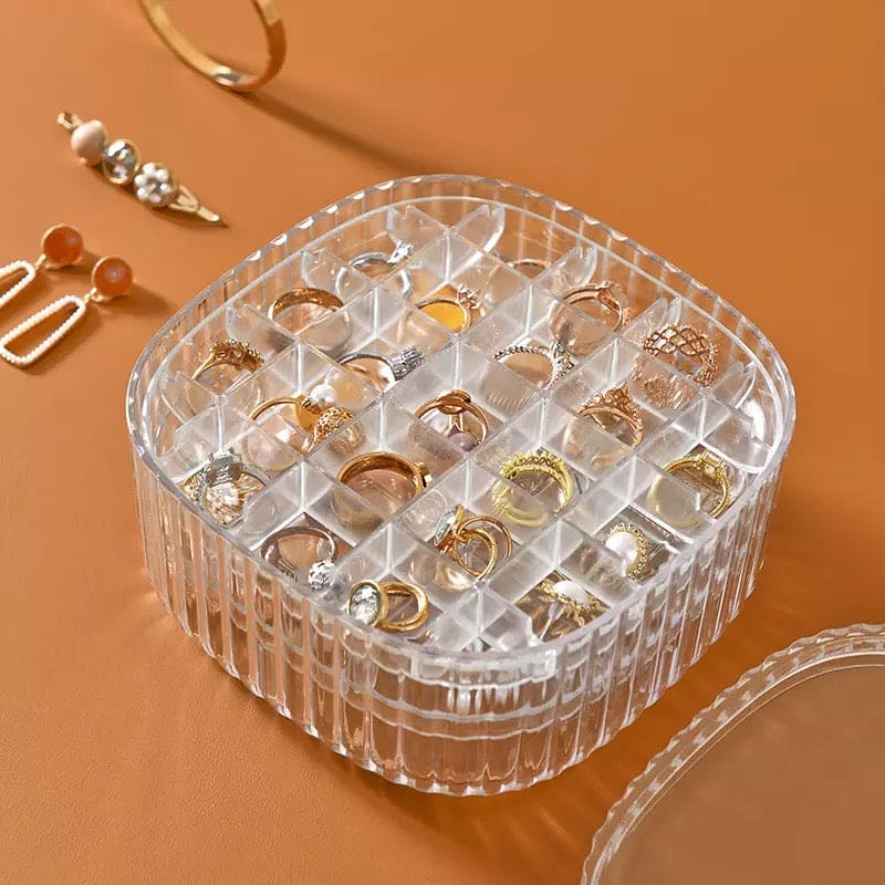 3 Layers Elegant Transparent Crystal Portable Jewllery Box