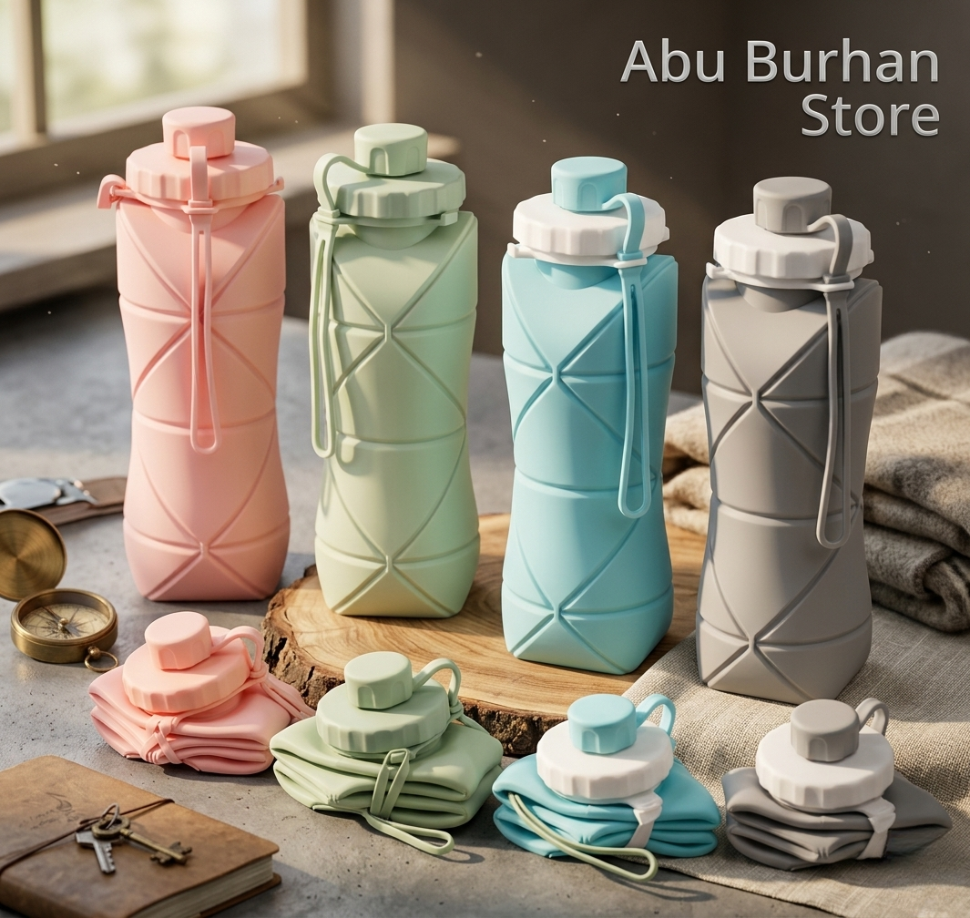 Foldable Silicone Water Bottle 600ml - Convenient and Compact Design