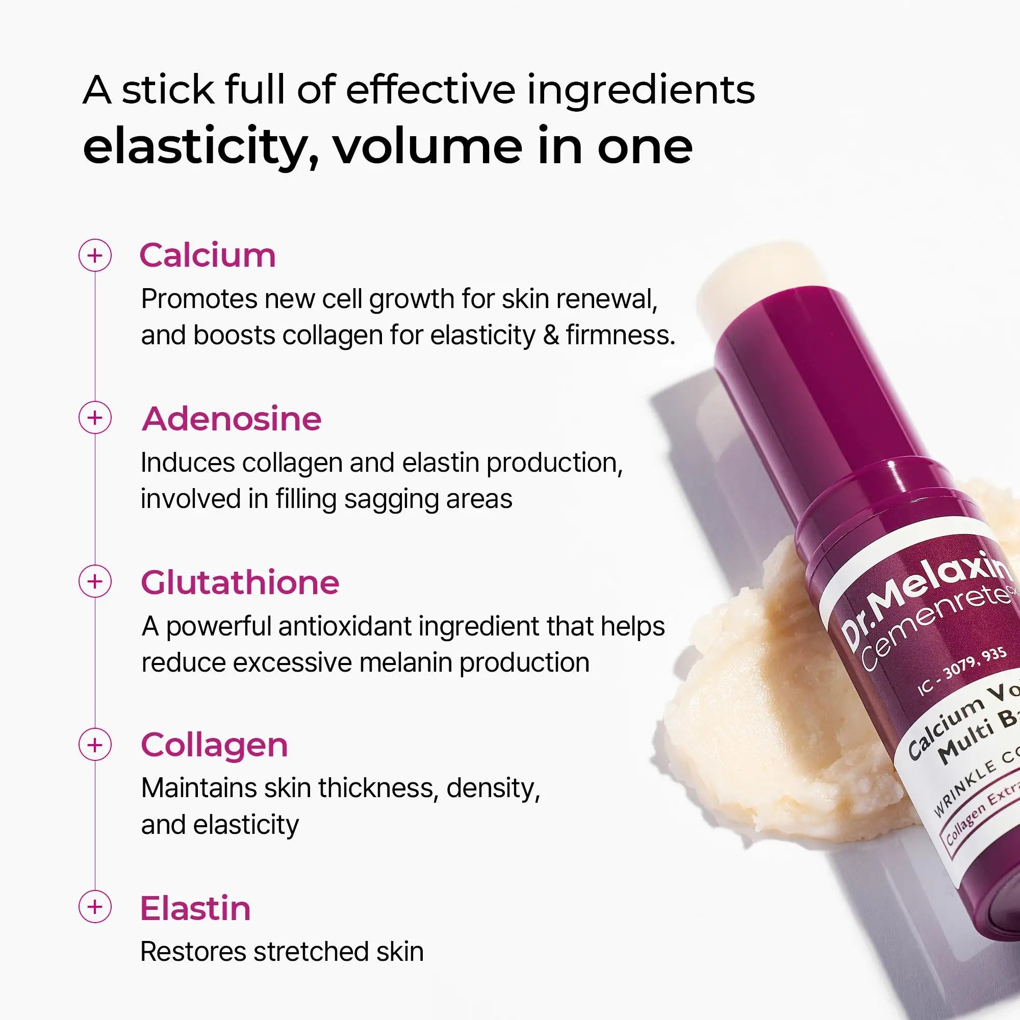 Dr.Melaxin Calcium Multi Balm 9g Collagen Eye Stick Anti-Aging Eye Care Firming Brightening Multi Balm Korean Cosmetics