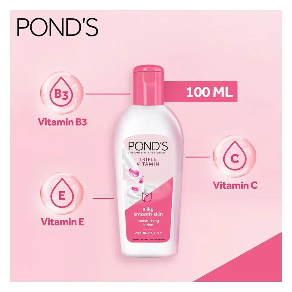 Pond's Triple Vitamin Moisturizing Lotion, Silky Smooth Skin